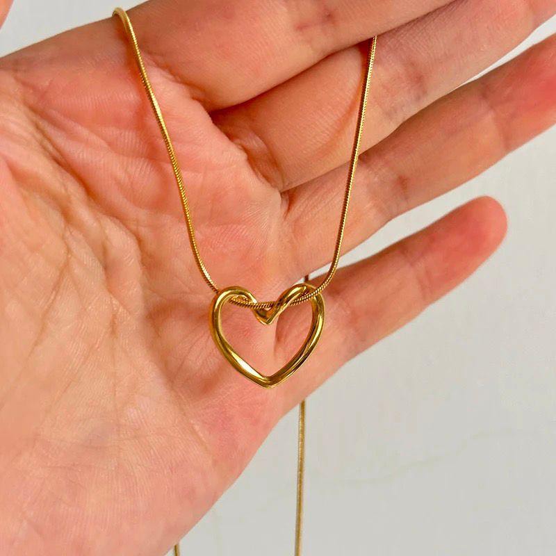 Amour Love Gold Plated Necklace- 18K Gold Plated