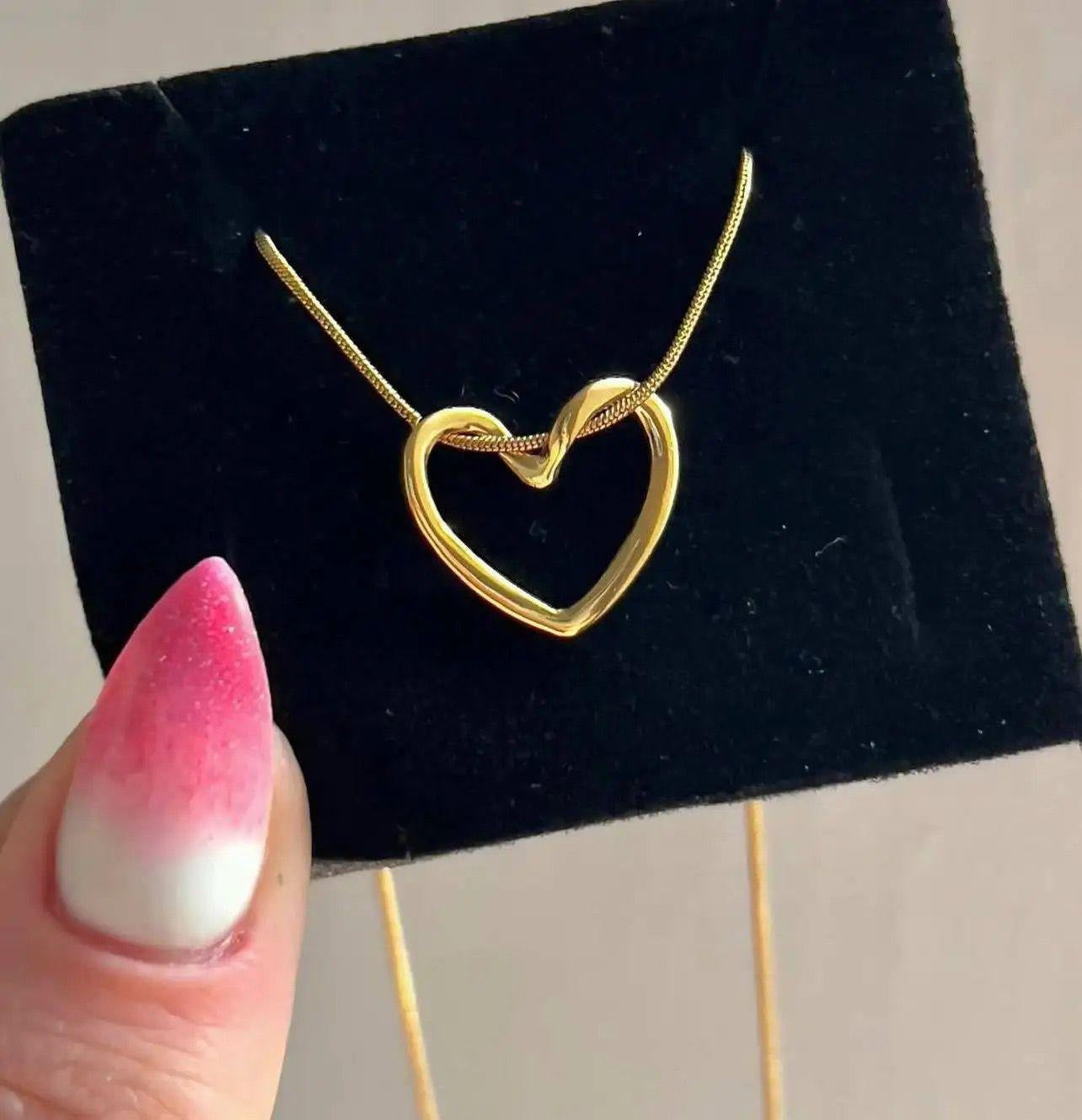 Amour Love Gold Plated Necklace- 18K Gold Plated