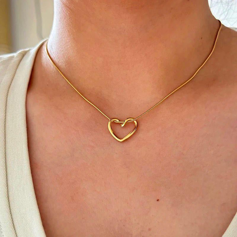 Amour Love Gold Plated Necklace- 18K Gold Plated