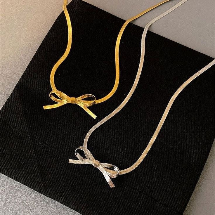 Bow Tie Necklace - 18K Gold Plated