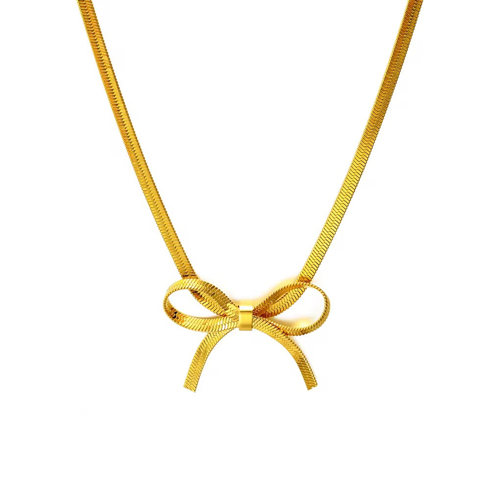 Bow Tie Necklace - 18K Gold Plated