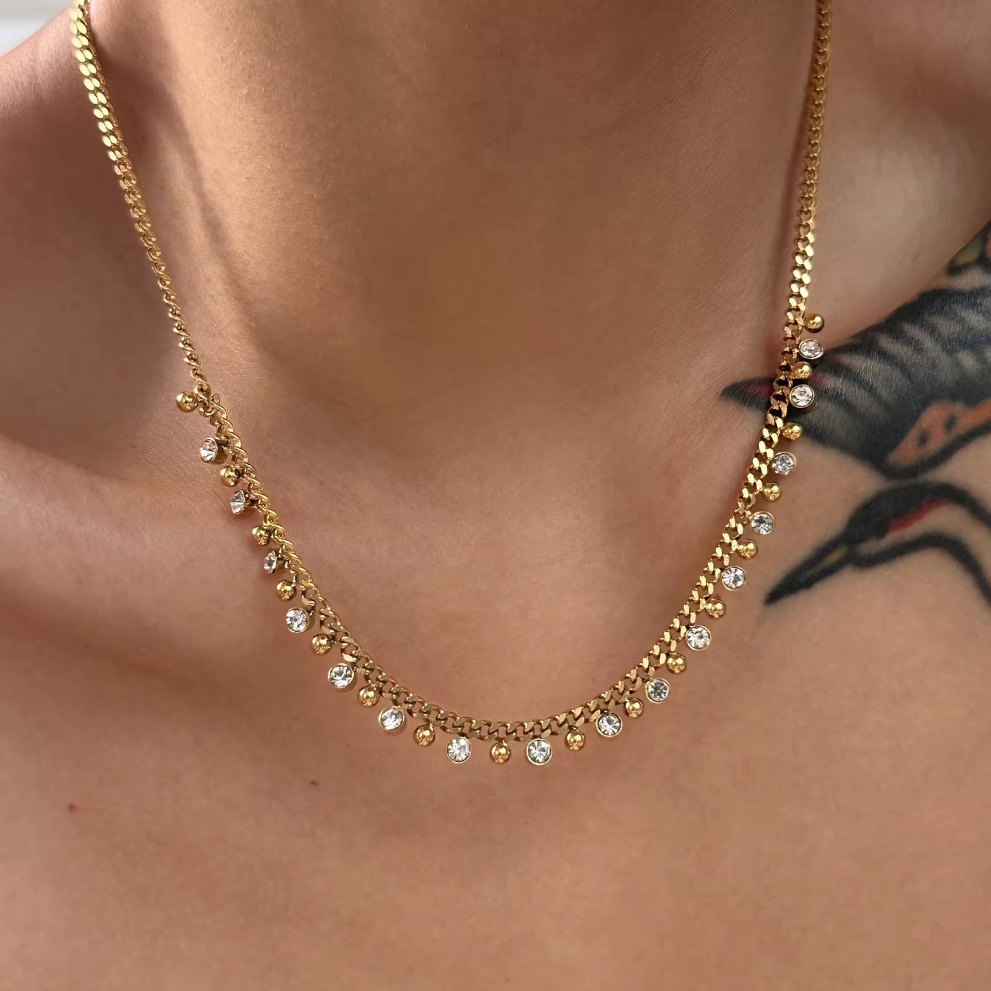 Cubic Zirconia Diana Necklace - 18K Gold Plated