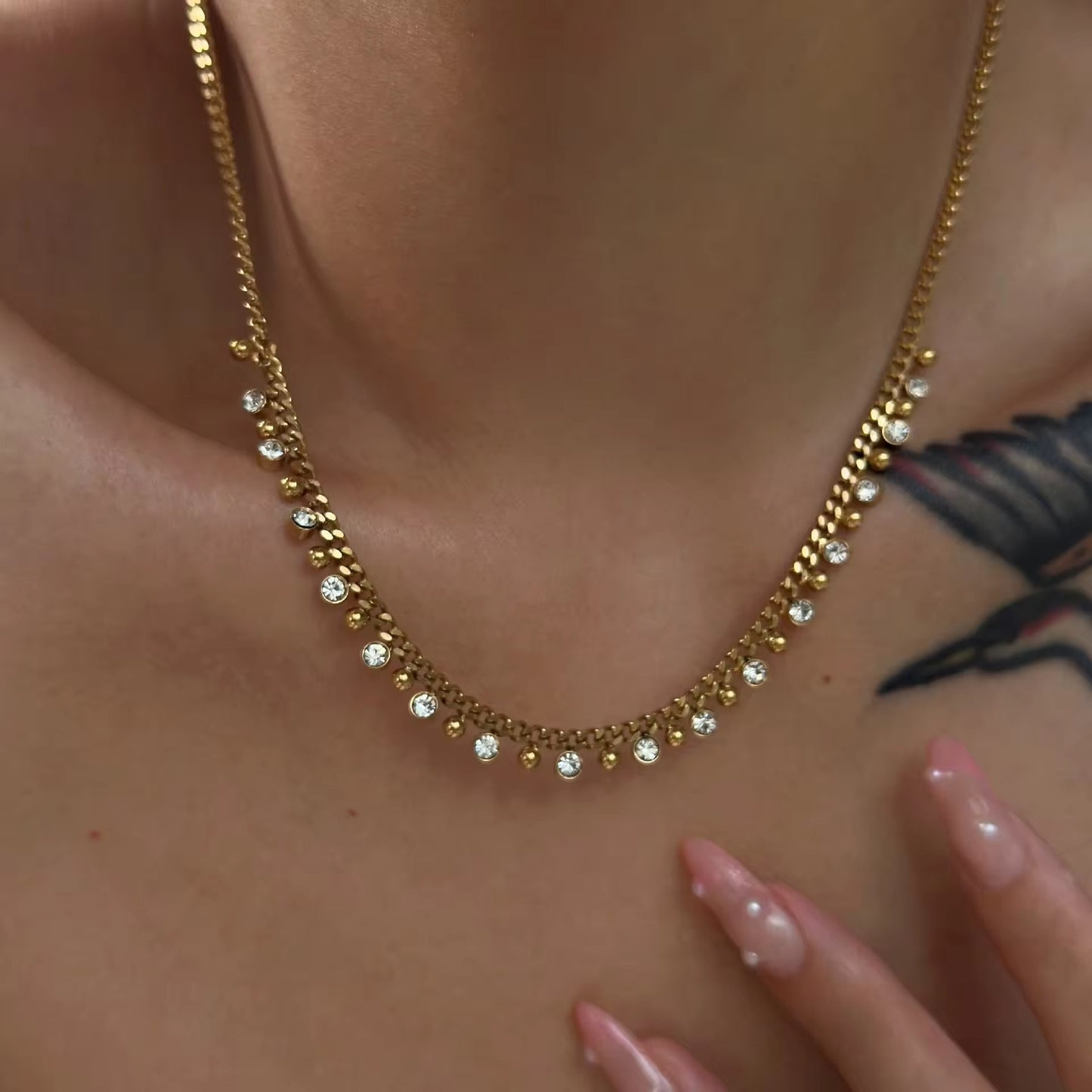 Cubic Zirconia Diana Necklace - 18K Gold Plated