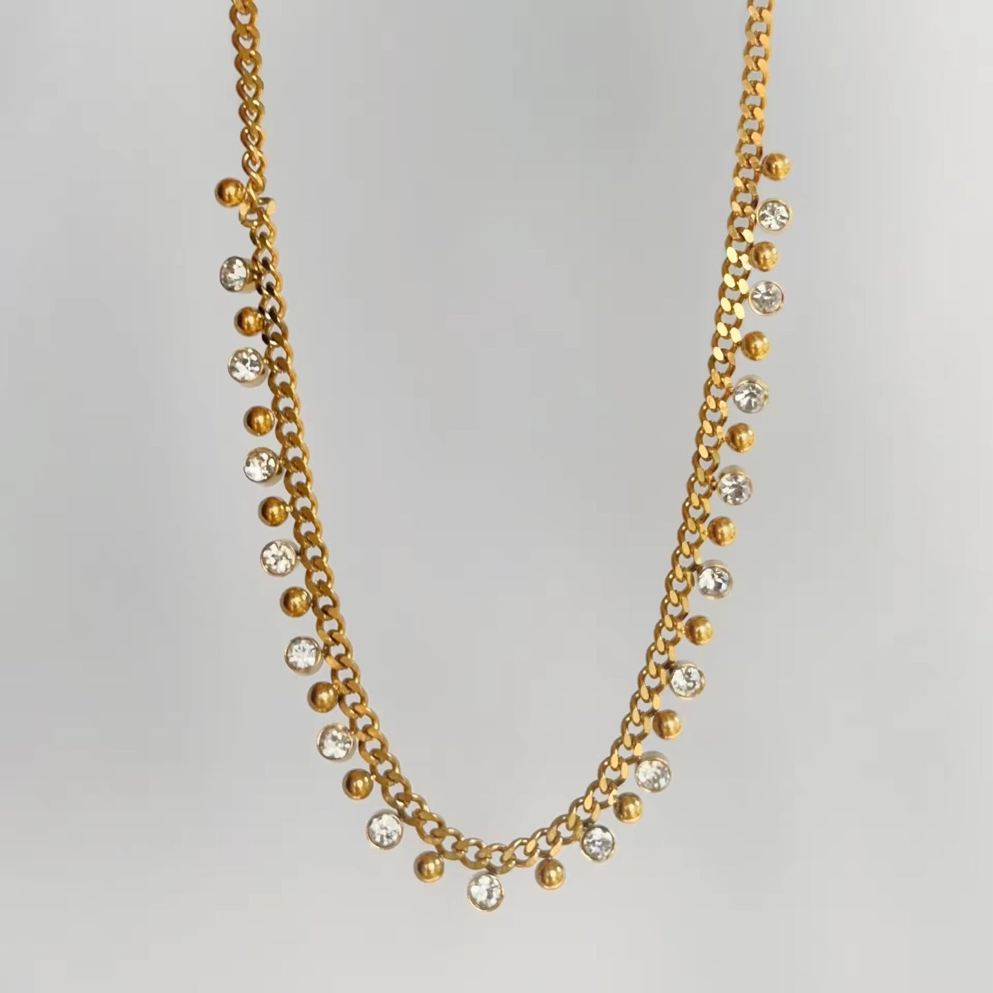 Cubic Zirconia Diana Necklace - 18K Gold Plated