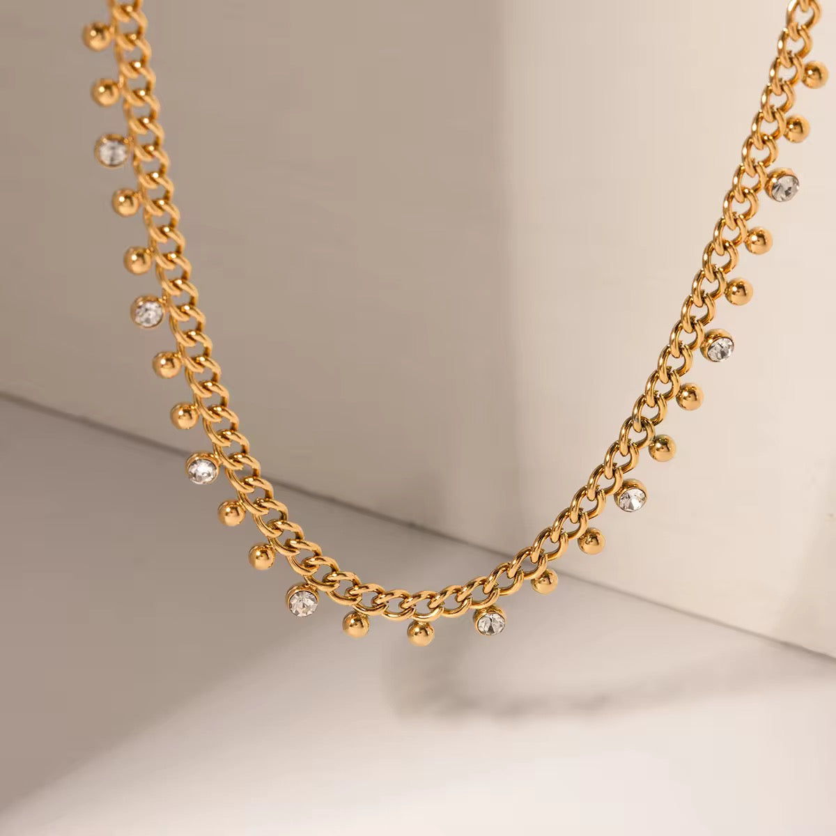 Cubic Zirconia Diana Necklace - 18K Gold Plated
