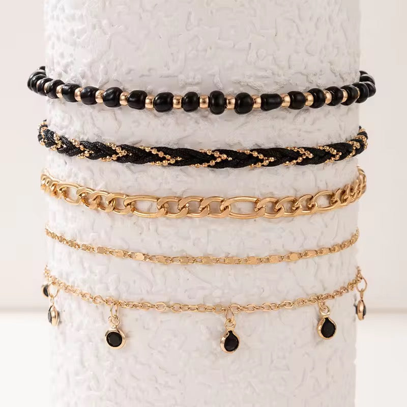 5-Piece Anklet Set