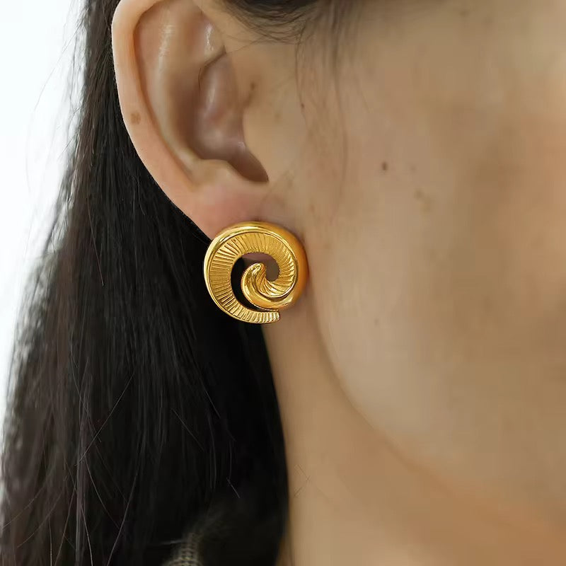 Spiral Gold Earrings