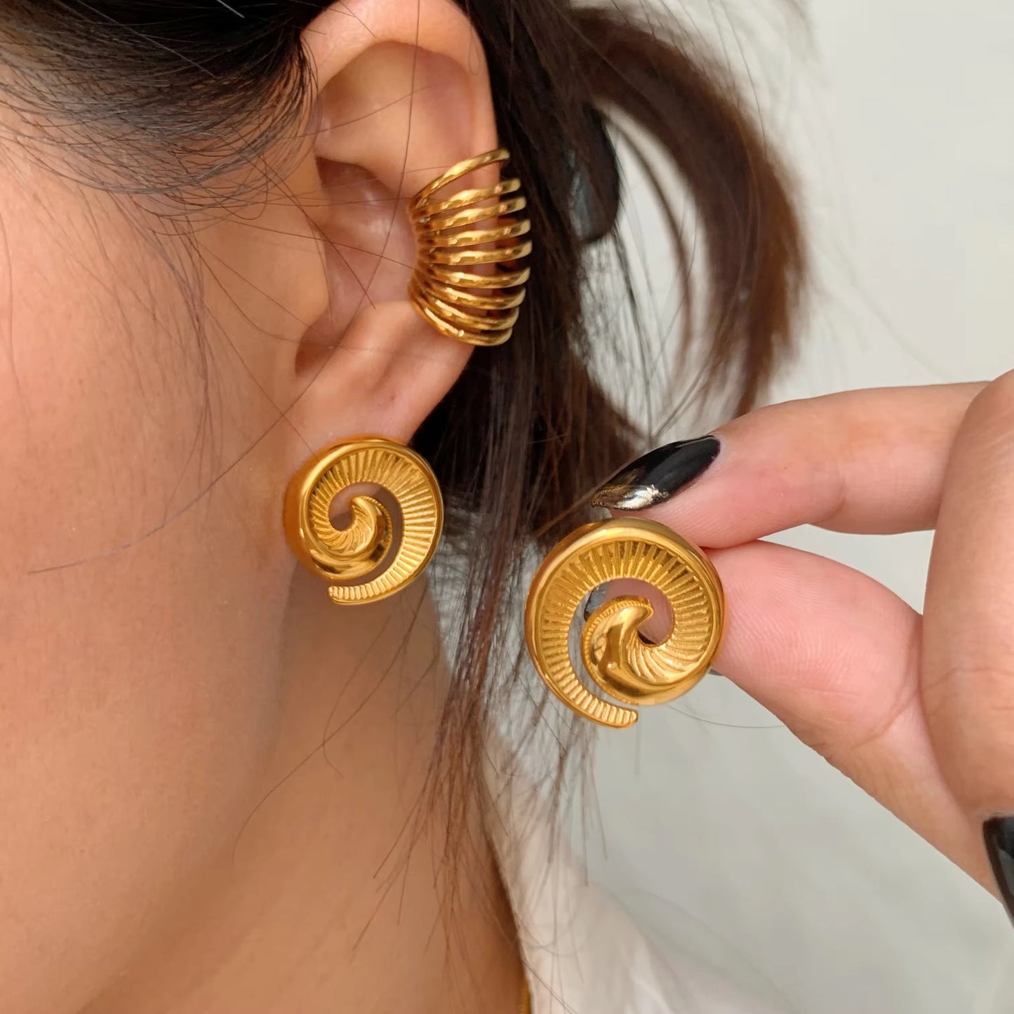 Spiral Gold Earrings