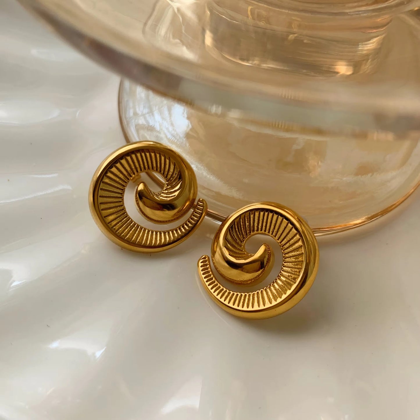 Spiral Gold Earrings