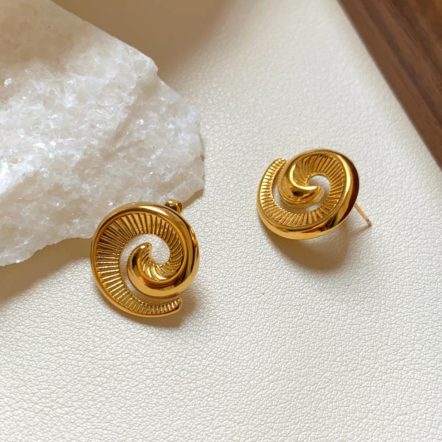 Spiral Gold Earrings
