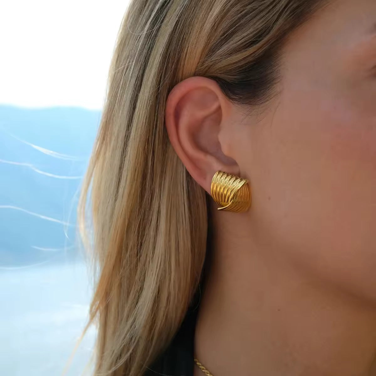 Gold Plated Chunky Earrings