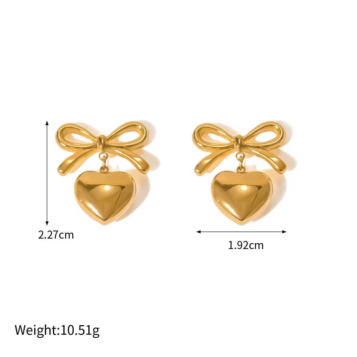 18K Gold Plated Bow Earrings
