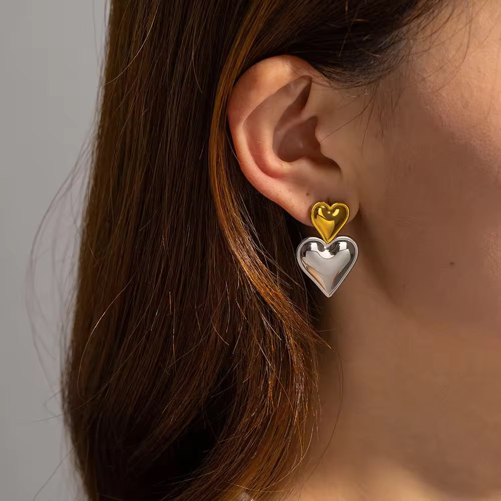 Anti Tarnish Heart Earrings