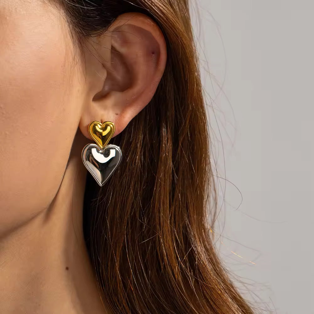Anti Tarnish Heart Earrings