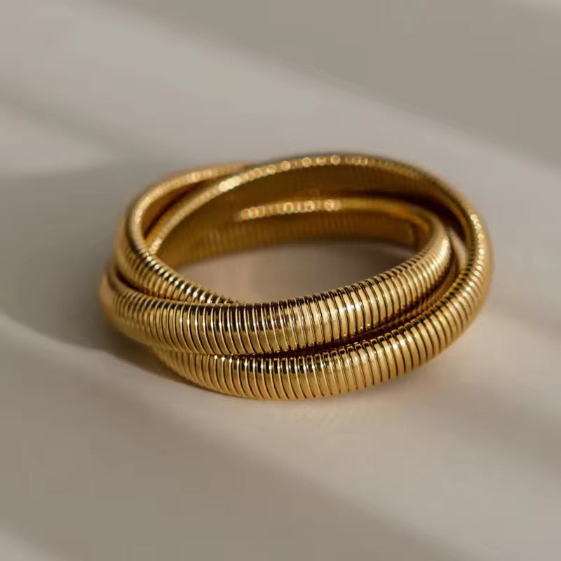 Chunky Spiral Gold Coil Bracelet