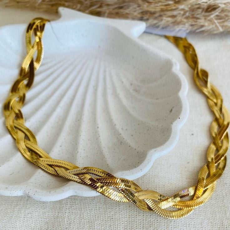 Twisted Gold Necklace - 18K Gold Plated