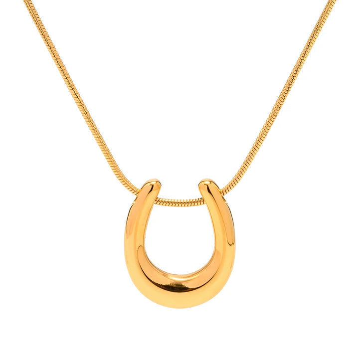 Gold Plated Horse Hoof Necklace - 18K Gold Plated