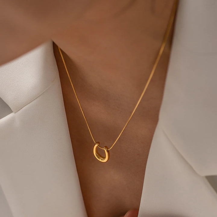 Gold Plated Horse Hoof Necklace - 18K Gold Plated