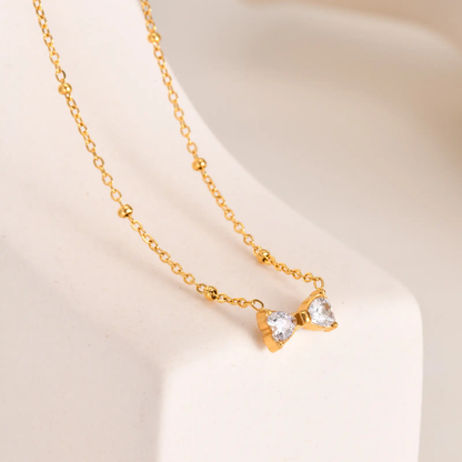 Anti Tarnish Bow Necklace