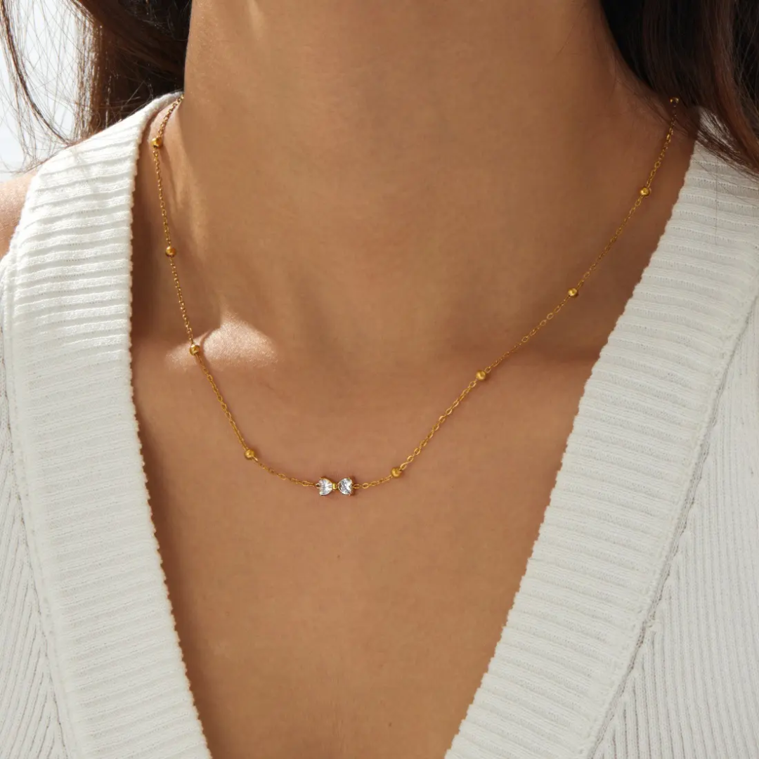 Anti Tarnish Bow Necklace