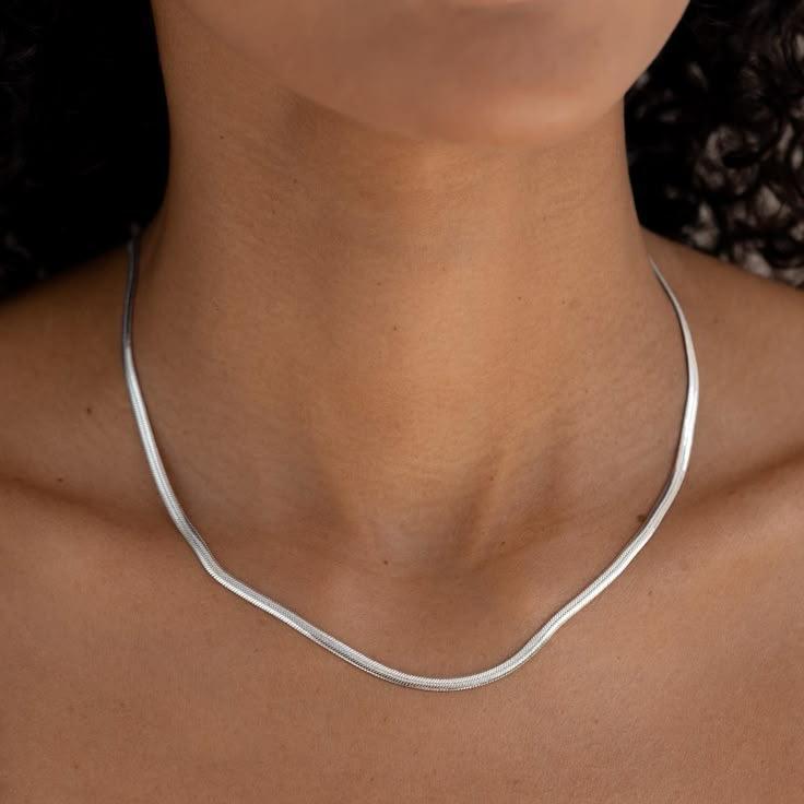 Everyday snake chain necklace in gold tone with anti-tarnish finish, ideal for casual and formal use