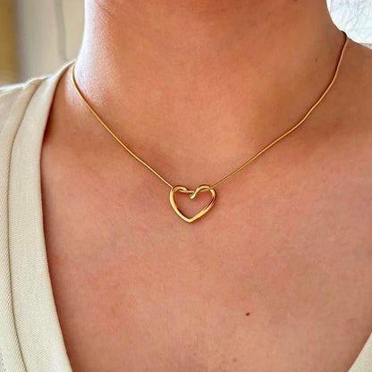 Amour Love Gold Plated Necklace- 18K Gold Plated