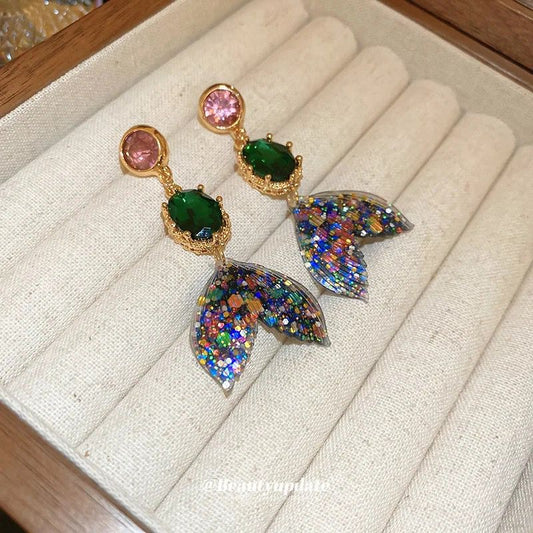 Emerald Fishtail Earrings