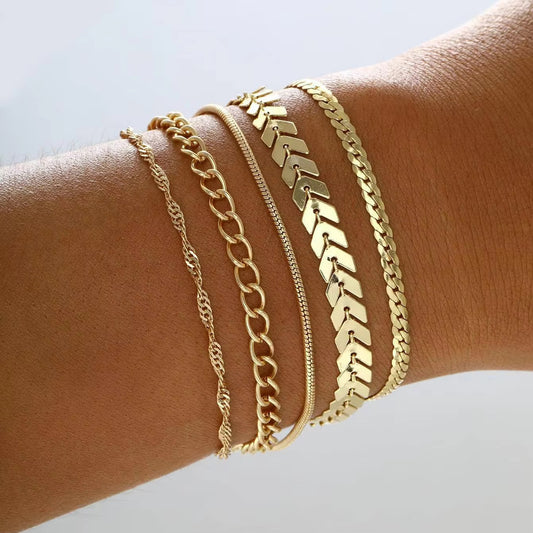 Golden Arrowhead Bracelet Stack