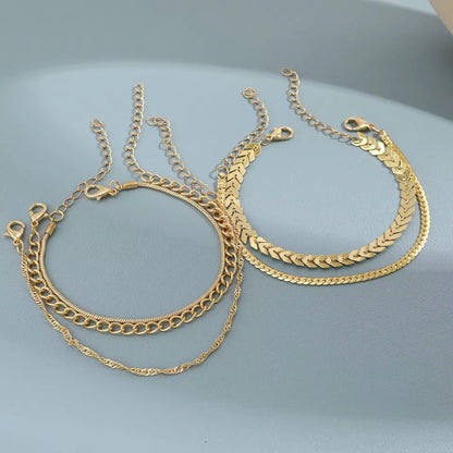 Golden Arrowhead Bracelet Stack