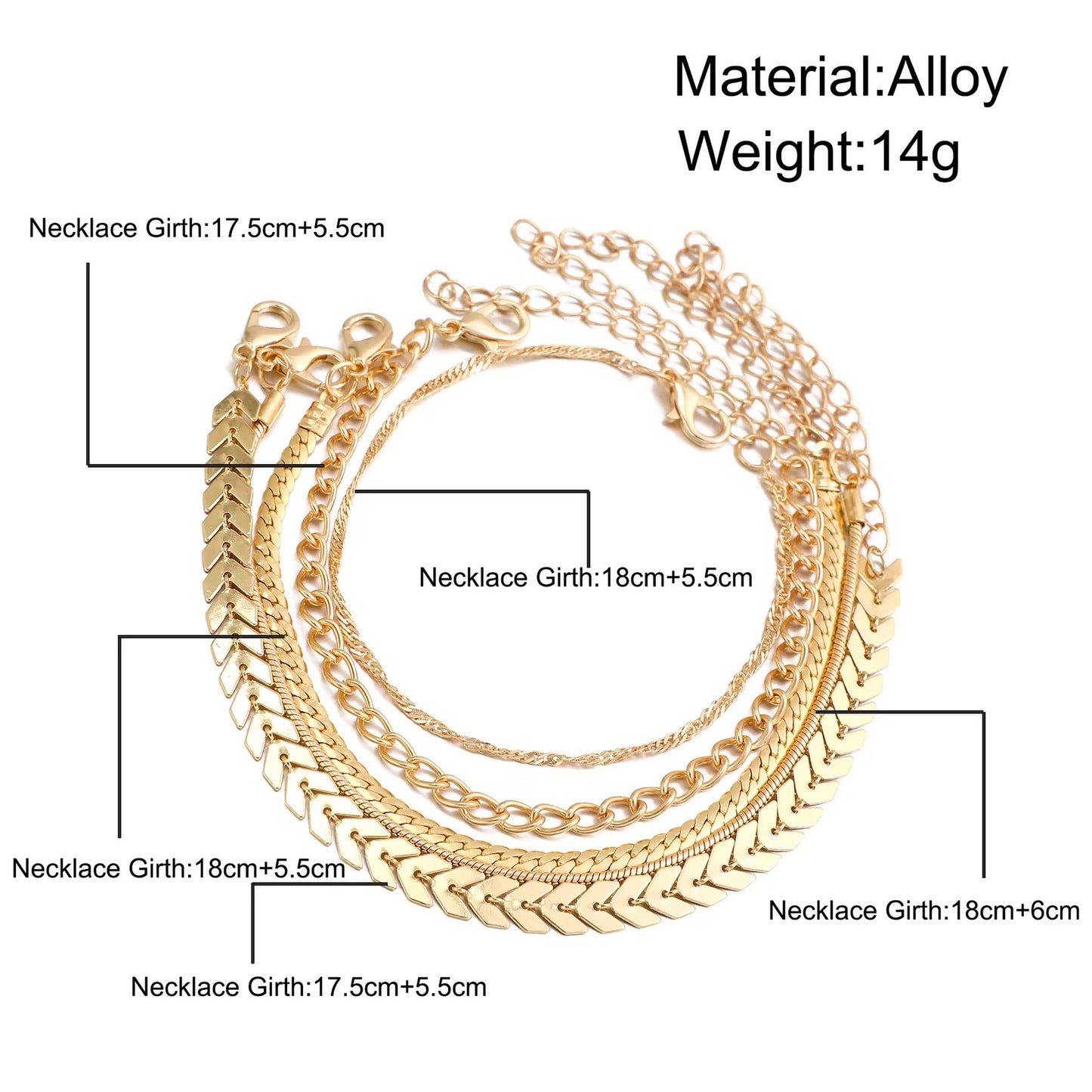 Golden Arrowhead Bracelet Stack