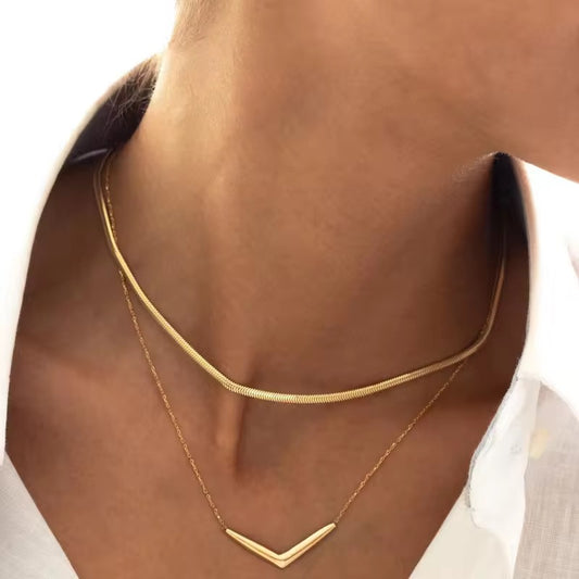 V Gold Necklace
