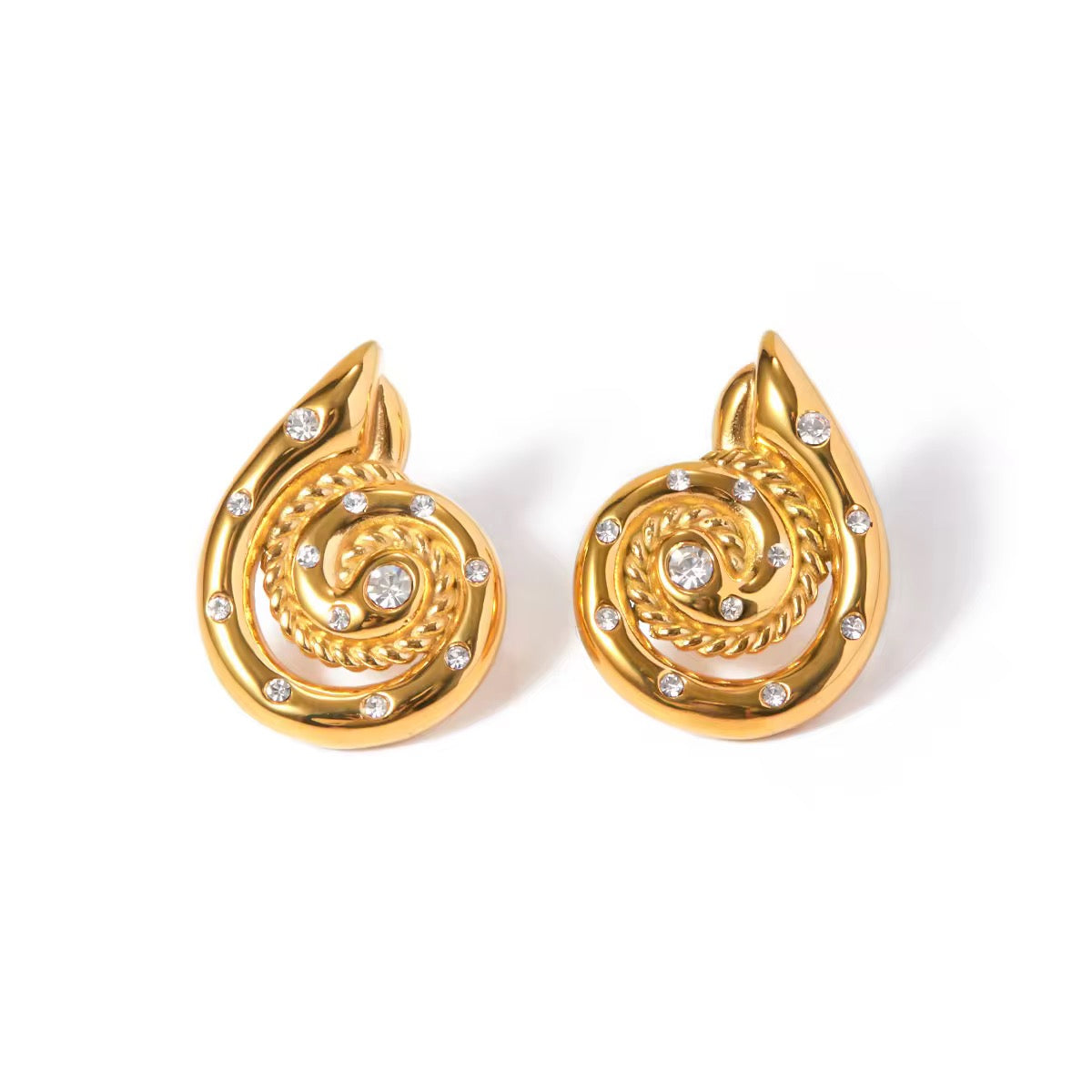 Zircon Conch Shell Earrings