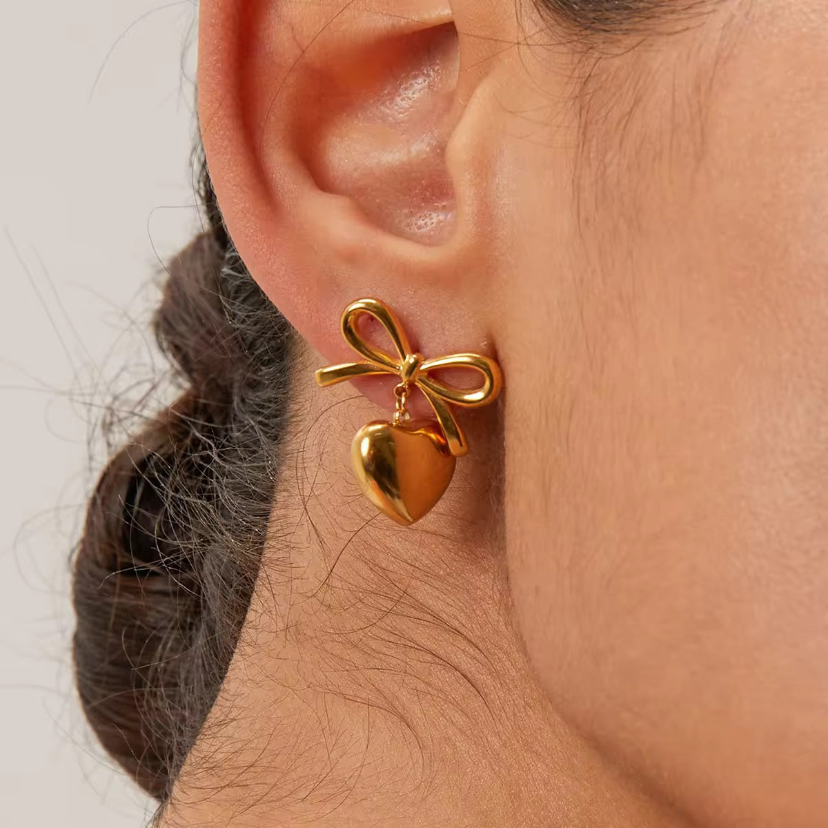 18K Gold Plated Bow Earrings