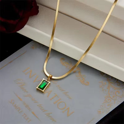 Gold Plated Emerald Necklace