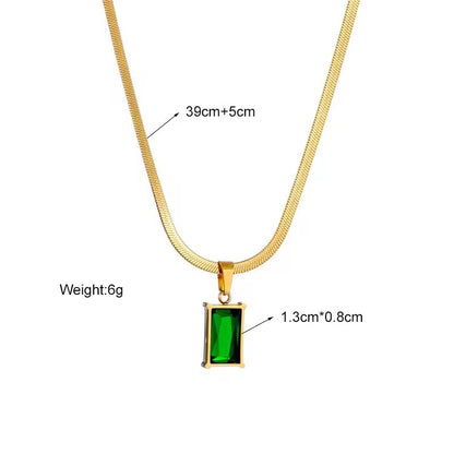 Gold Plated Emerald Necklace