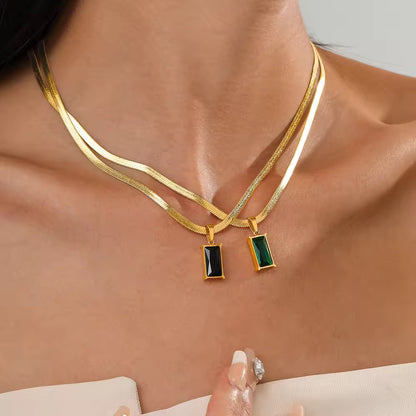 Gold Plated Emerald Necklace