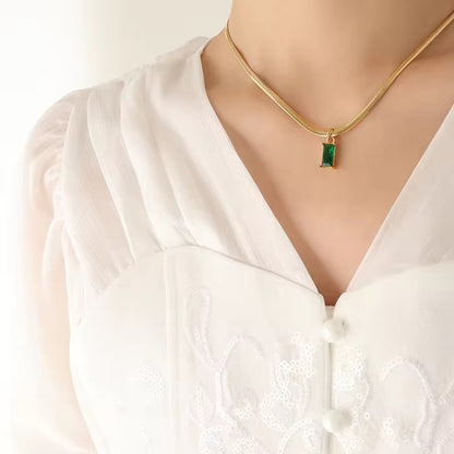Gold Plated Emerald Necklace