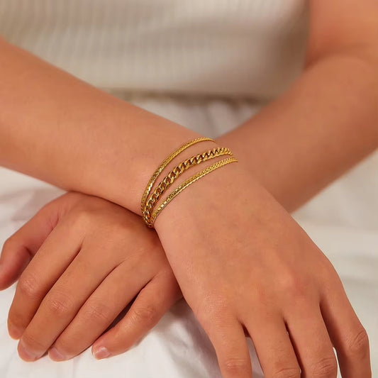 Halo Gold Plated Chain Bracelet - 18K Gold Plated