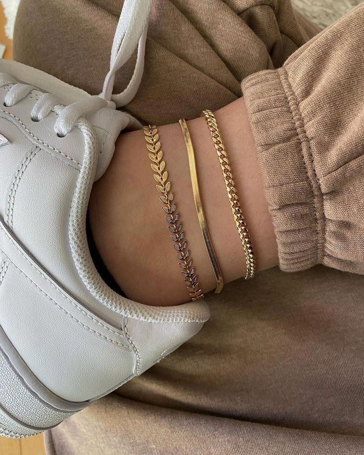 Gold Anklet Trio