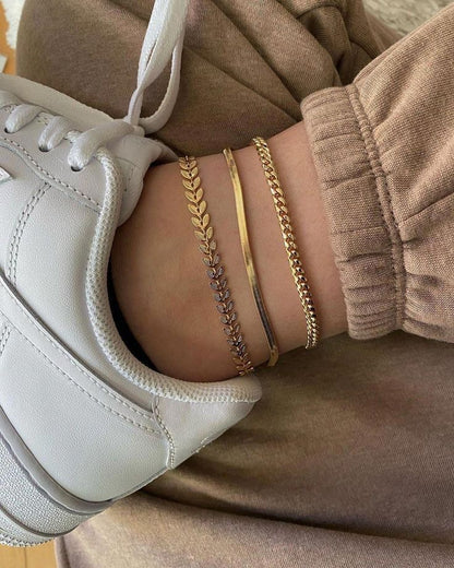 Gold Anklet Trio