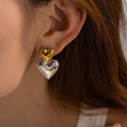 Anti Tarnish Heart Earrings