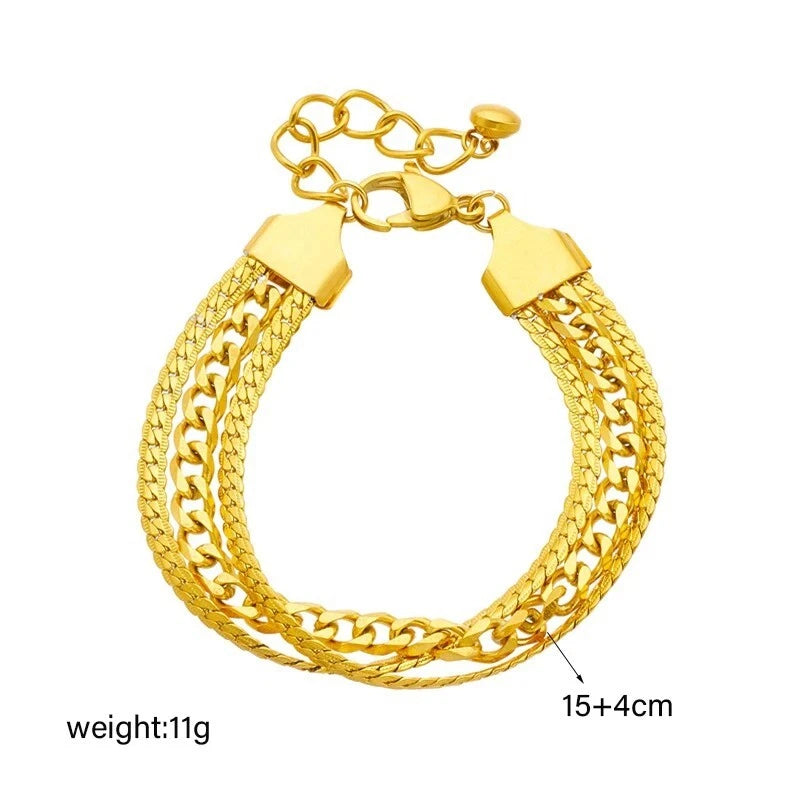 Elegant gold bracelet with dual rows of sparkling crystals – luxury women’s accessory