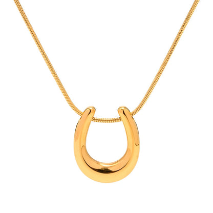 Gold Plated Horse Hoof Necklace - 18K Gold Plated
