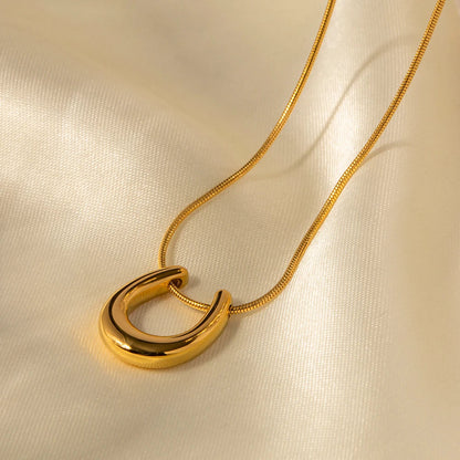 Gold Plated Horse Hoof Necklace - 18K Gold Plated